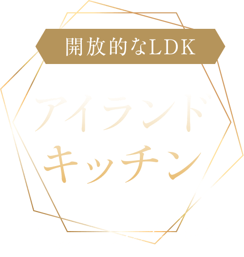 開放的なLDK アイランドキッチン